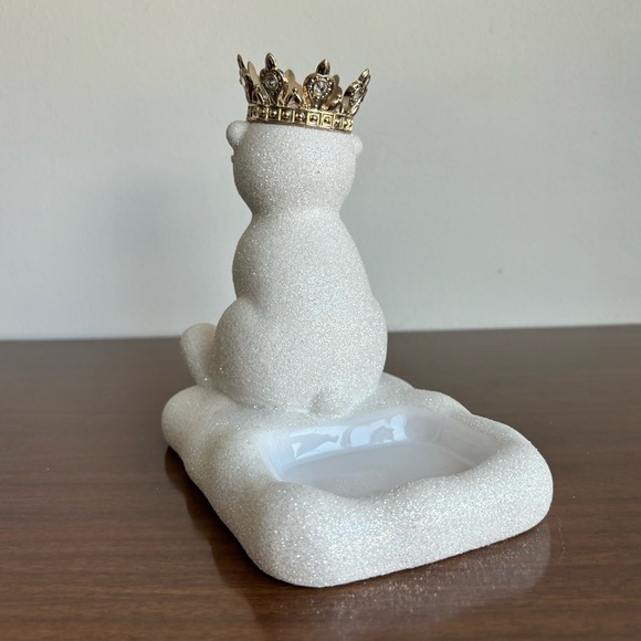 Bath & Body Works Sparkle Glitter Polar Bear With Crown Soap Holder Decoration - Picture 3 of 5